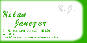 milan janczer business card