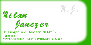 milan janczer business card